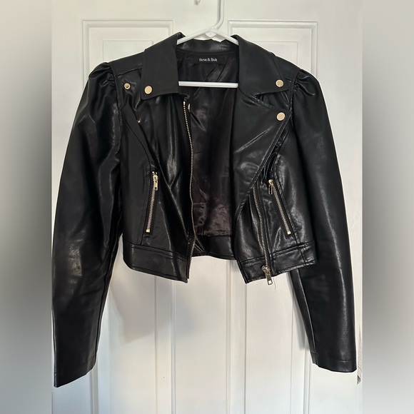 Risky Behavior Faux Leather Crop Biker Jacket - Black - VICI Strut & Bolt XS - Picture 6 of 10